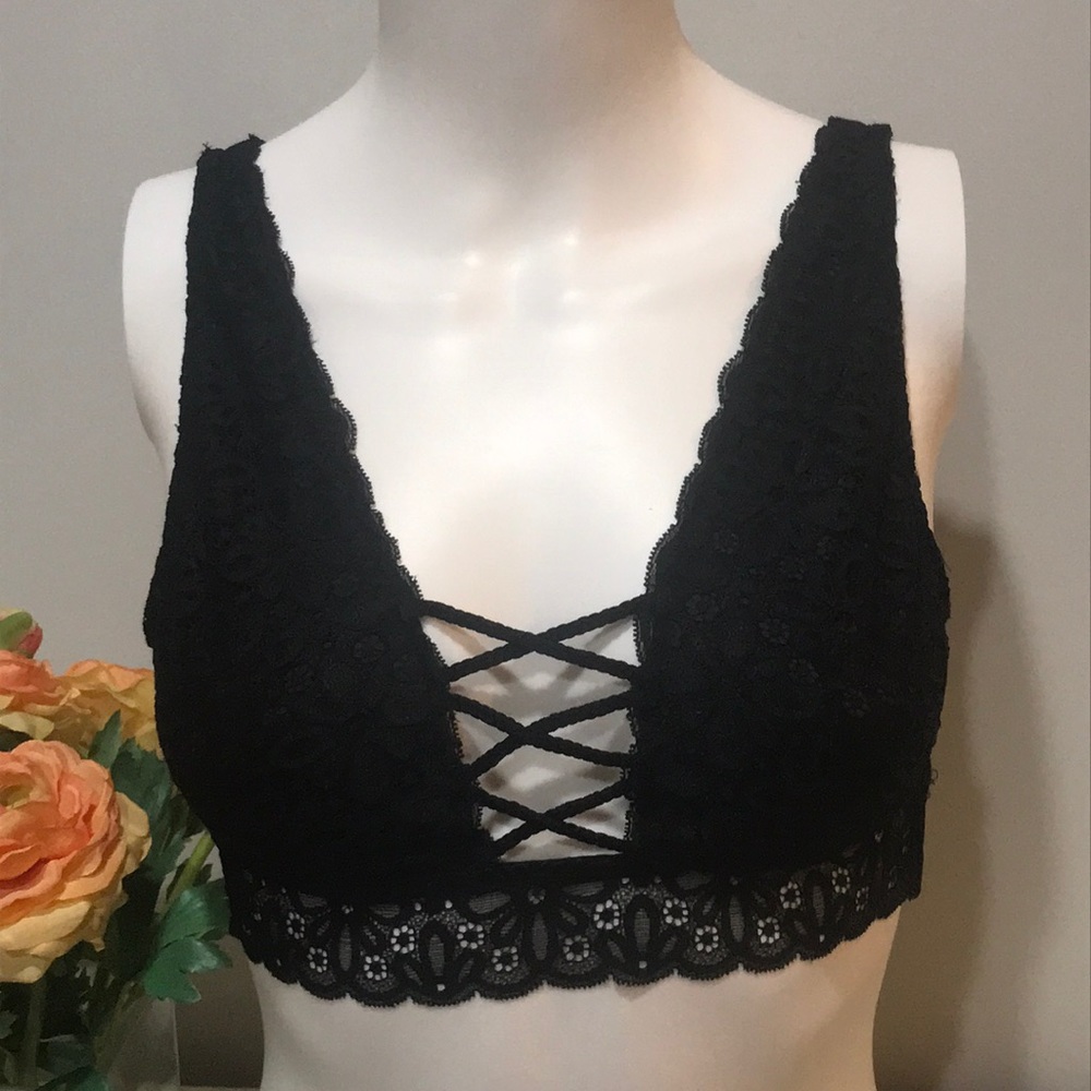 Victoria's Secret Lace-up Wildflower Lace Bralette - Picture 4 of 14